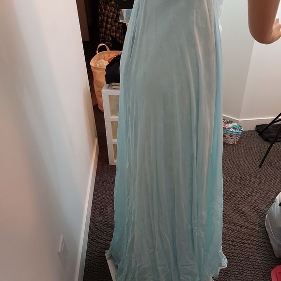 Mac Duggal Beautiful Strapless Silk Rhinestone and Sequin Dress Size 14 - Picture 5 of 13